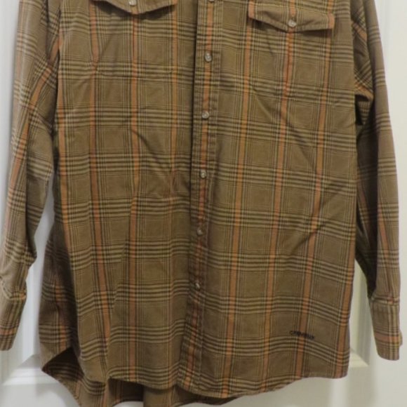 Brown Flannel Look Long Sleeve Shirt - Daniel Cremieux Collection - Medium - Picture 2 of 9